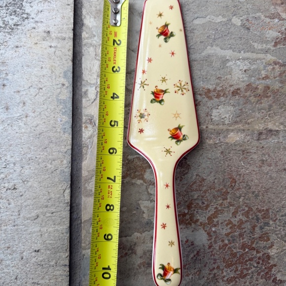 Villeroy & Boch Rare Christmas Motif Bells Snowflakes Pie Server Vintage Estate. - Picture 8 of 9